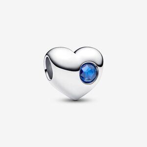 Pandora Engravable Blue Stone Heart Charm